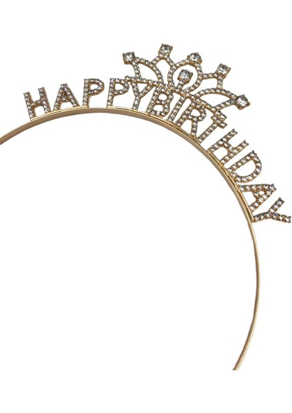 Taç Metal Taşlı Happy Birthday Taşlı İşlemeli Altı fiyatları