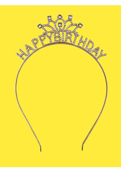 Taç Metal Taşlı Happy Birthday Taşlı İşlemeli Altı modelleri