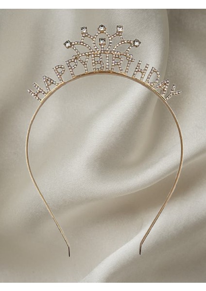 Taç Metal Taşlı Happy Birthday Taşlı İşlemeli Altı fırsatları