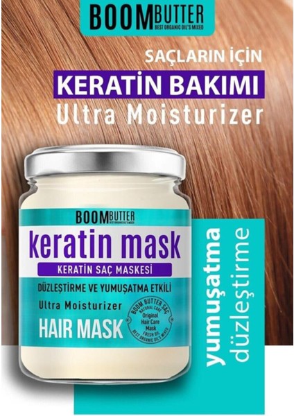 Boom Butter Keratin Saç Maskesi 2×190 ml Bitkisel İçerikli Besleyici Onarıcı fırsatları