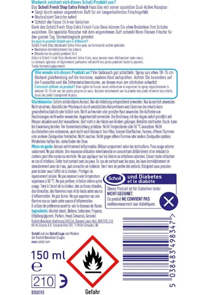 Fresh Step Ayak Spreyi 150 ml Doğal İçerikli Uzun Süre Koku ve Terlemeye Karşı Etkili