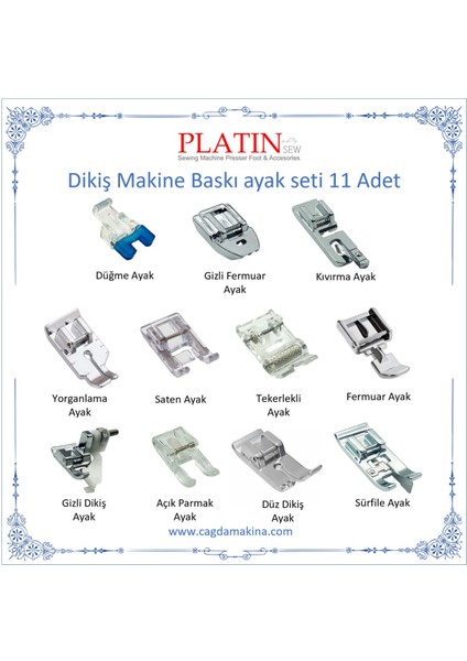 11 Parça Renkli Baskı Ayak Seti, Kaliteli ve Dayanıklı Tasarım