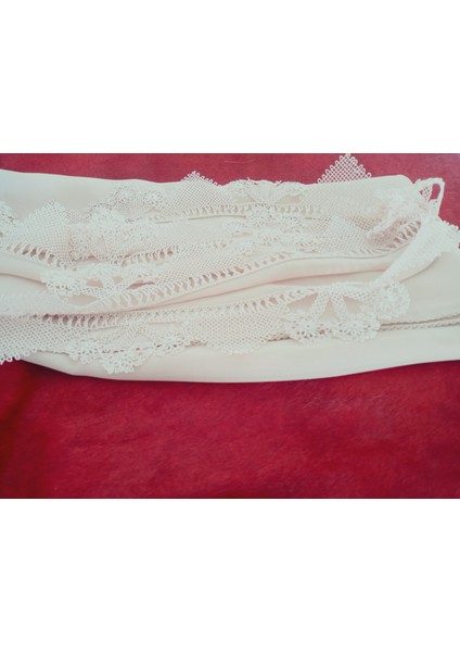 Krep Kumaş El Işi Iğne Oyası ,namaz, Mevlit Örtüsü, Özel El Yapımı Çember Çeyizlik Oyalı 140X75 cm