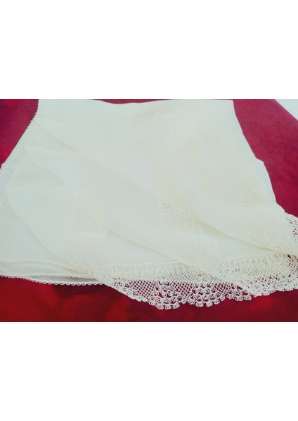 Krep Kumaş El Işi Iğne Oyası ,namaz, Mevlit Örtüsü, Özel El Yapımı Çember Çeyizlik Oyalı 140X75 cm indirimleri