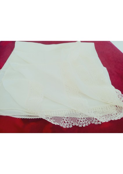 Krep Kumaş El Işi Iğne Oyası ,namaz, Mevlit Örtüsü, Özel El Yapımı Çember Çeyizlik Oyalı 140X75 cm