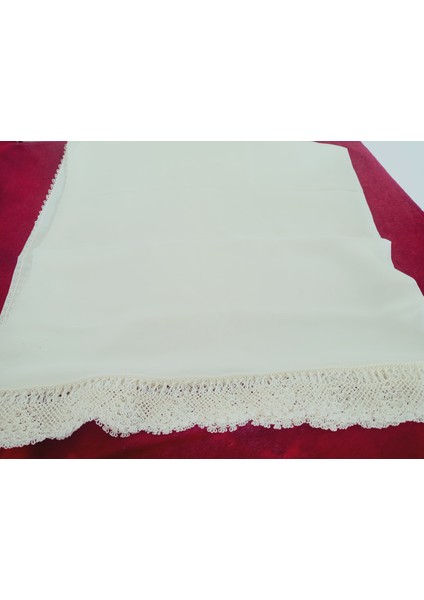 Krep Kumaş El Işi Iğne Oyası ,namaz, Mevlit Örtüsü, Özel El Yapımı Çember Çeyizlik Oyalı 140X75 cm