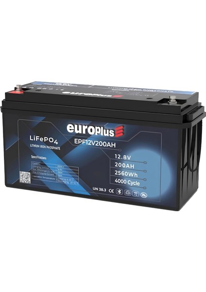 Lityum Akü Bluetooth'lu 12.8V 200AH Lifepo4