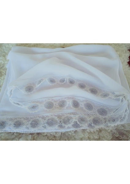 Krep Kumaş El Işi Iğne Oyası ,namaz, Mevlit Örtüsü, Özel El Yapımı Çember Çeyizlik Oyalı 140X75 cm fırsatları