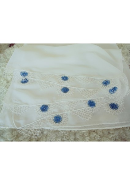 Krep Kumaş El Işi Iğne Oyası ,namaz, Mevlit Örtüsü, Özel El Yapımı Çember Çeyizlik Oyalı 140X75 cm