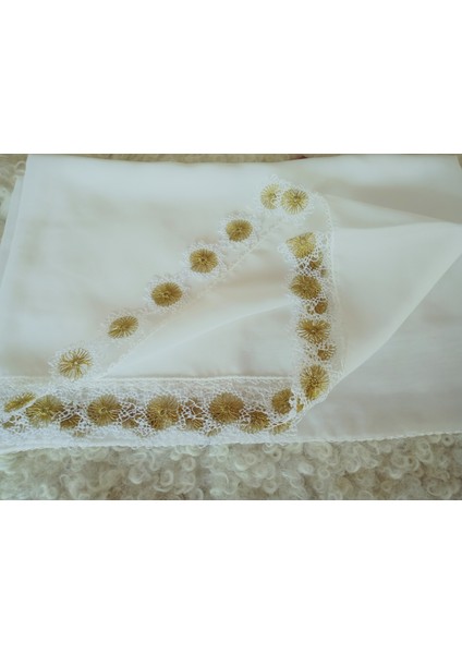 Krep Kumaş El Işi Iğne Oyası ,namaz, Mevlit Örtüsü, Özel El Yapımı Çember Çeyizlik Oyalı 140X75 cm