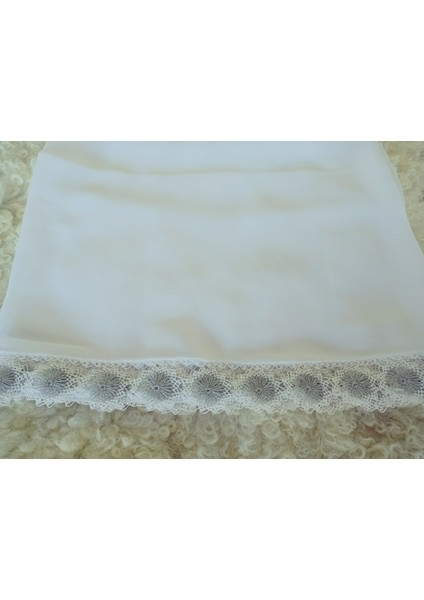 Krep Kumaş El Işi Iğne Oyası ,namaz, Mevlit Örtüsü, Özel El Yapımı Çember Çeyizlik Oyalı 140X75 cm