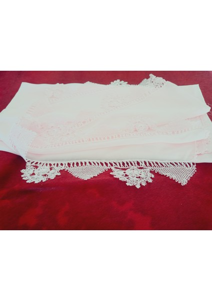 Krep Kumaş El Işi Iğne Oyası ,namaz, Mevlit Örtüsü, Özel El Yapımı Çember Çeyizlik Oyalı 140X75 cm