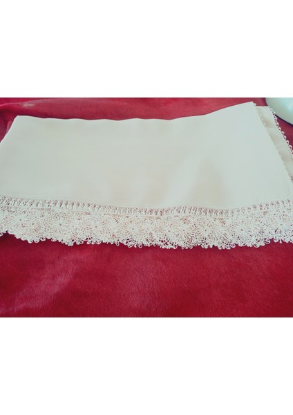 Krep Kumaş El Işi Iğne Oyası ,namaz, Mevlit Örtüsü, Özel El Yapımı Çember Çeyizlik Oyalı 140X75 cm indirimleri