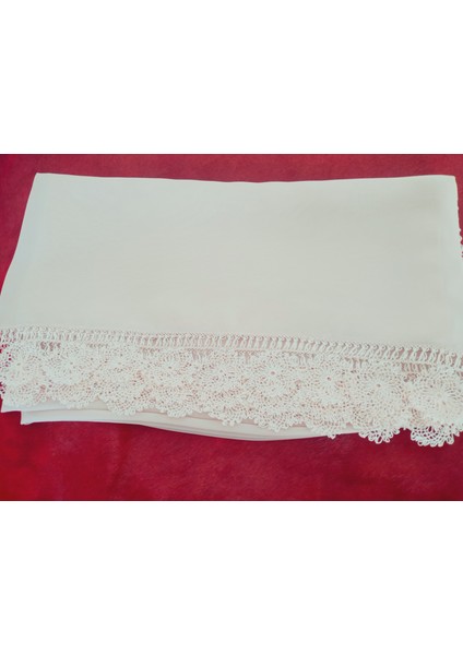 Krep Kumaş El Işi Iğne Oyası ,namaz, Mevlit Örtüsü, Özel El Yapımı Çember Çeyizlik Oyalı 140X75 cm