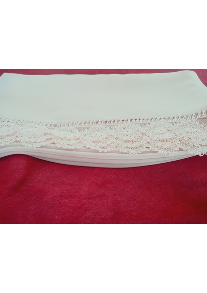 Krep Kumaş El Işi Iğne Oyası ,namaz, Mevlit Örtüsü, Özel El Yapımı Çember Çeyizlik Oyalı 140X75 cm