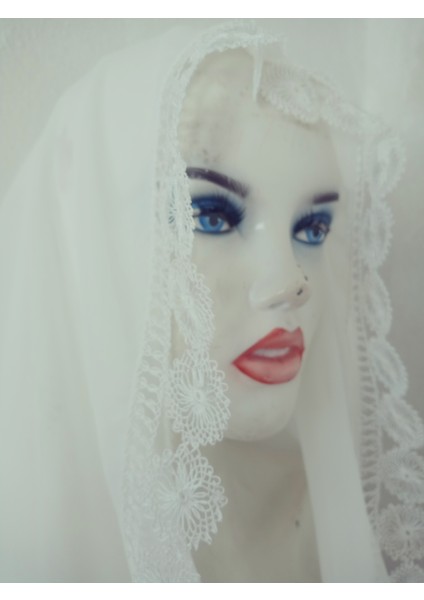 Krep Kumaş El Işi Iğne Oyası ,namaz, Mevlit Örtüsü, Özel El Yapımı Çember Çeyizlik Oyalı 140X75 cm