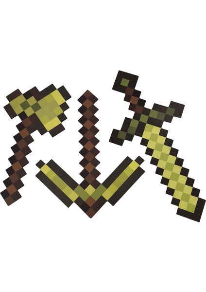 Ahşap Figür Oyuncak Gold Set Balta Kılıç Kazma indirimleri