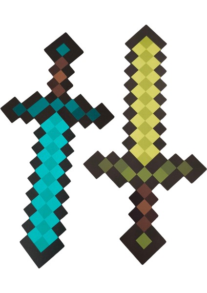 hediyefuryası Ahşap Figür Oyuncak Kılıç Set Elmas Gold Oyunculara özel