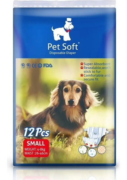 Petsoft Köpek Tuvalet Bezi Kedi Tuvalet Bezi Çiş Bezi Small 12 Adet