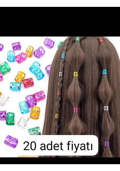 20 Adet Saç Boncuğu Aliminyum