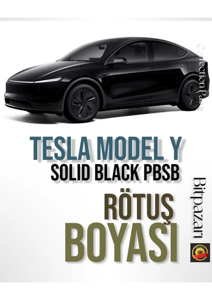 Tesla Model Y Solid Black Pbsb Uyumlu Profesyonel Çizik ve Taş Izi Giderici Rötuş Boyası 25ML.
