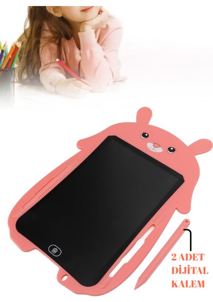 Pembe Tavşan Tasarımlı 8.5 Inç LCD Çizim ve Yazı Çocuk Tableti modelleri