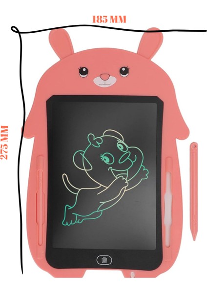 Pembe Tavşan Tasarımlı 8.5 Inç LCD Çizim ve Yazı Çocuk Tableti fırsatları