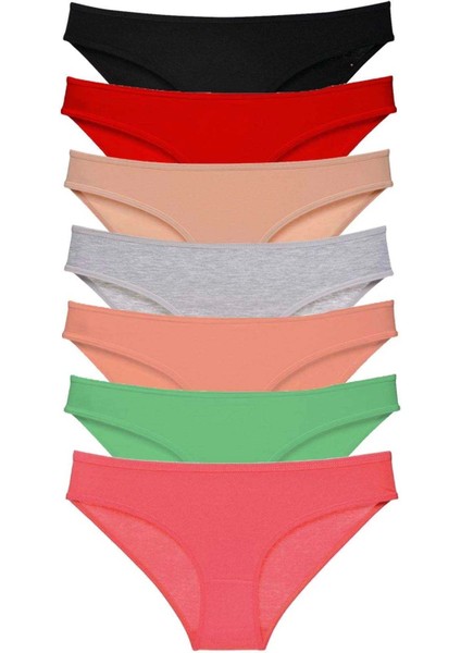 7 Adet Süper Eko Set Likralı Kadın Slip Külot Set 4