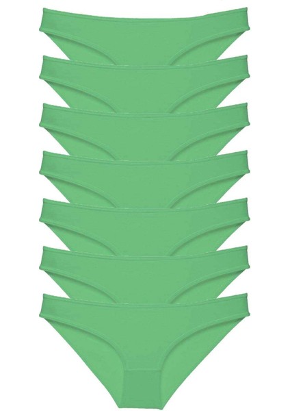 7 Adet Süper Eko Set Likralı Kadın Slip Külot Yeşil