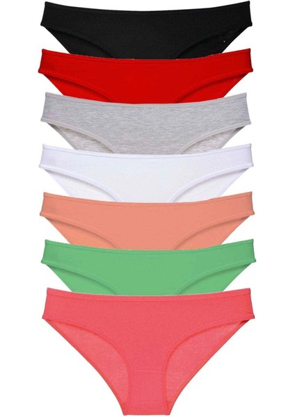 7 Adet Süper Eko Set Likralı Kadın Slip Külot Set 6