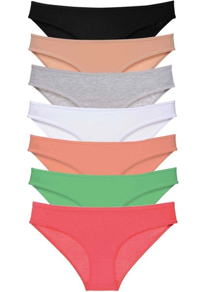 7 Adet Süper Eko Set Likralı Kadın Slip Külot Set 7