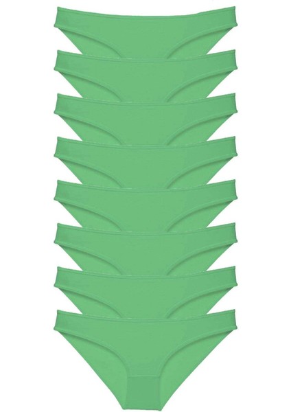 8 Adet Süper Eko Set Likralı Kadın Slip Külot Yeşil