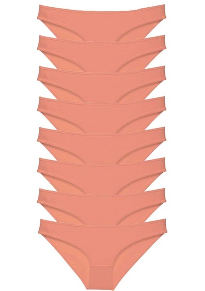 8 Adet Süper Eko Set Likralı Kadın Slip Külot Pudra