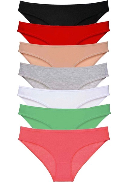 7 Adet Süper Eko Set Likralı Kadın Slip Külot Set 3