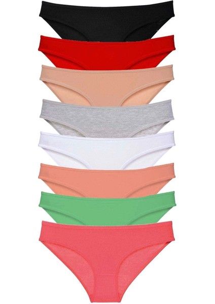 8 Adet Süper Eko Set Likralı Kadın Slip Külot Set 1