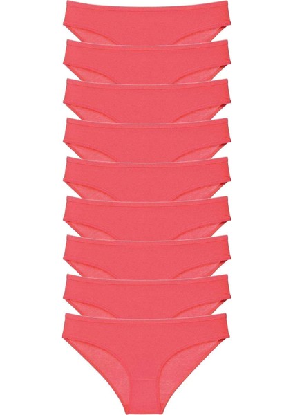 9 Adet Süper Eko Set Likralı Kadın Slip Külot Fuşya