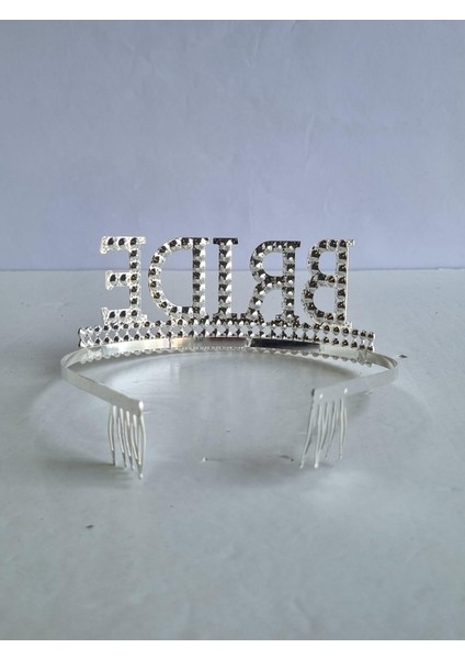 Taç Bride Metal Taşlı Lüks Gelin Taçı Gümüş Üstten Geçirmeli indirimleri