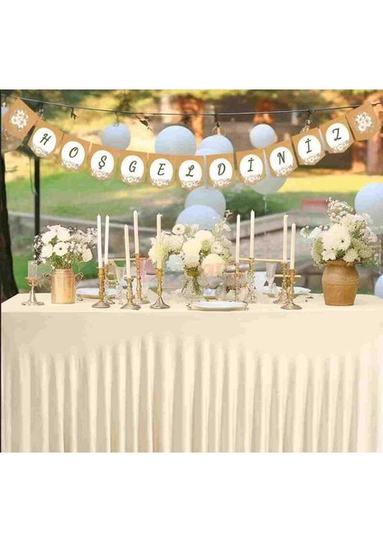 Dekoratif Banner HOŞGELDİNİZ çiçekli kırlangıç