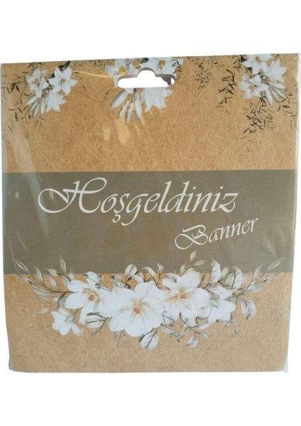 Dekoratif Banner HOŞGELDİNİZ çiçekli kırlangıç indirimleri