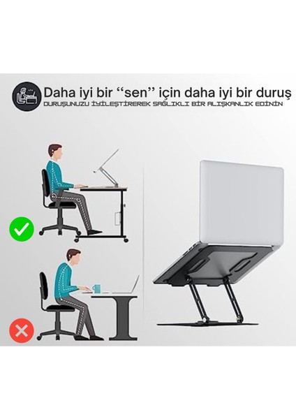 360° Döner Laptop Standı | Ergonomik Masaüstü Dizüstü Bilgisayar Tutucu | Metal Kaymaz Tasarım fiyatları