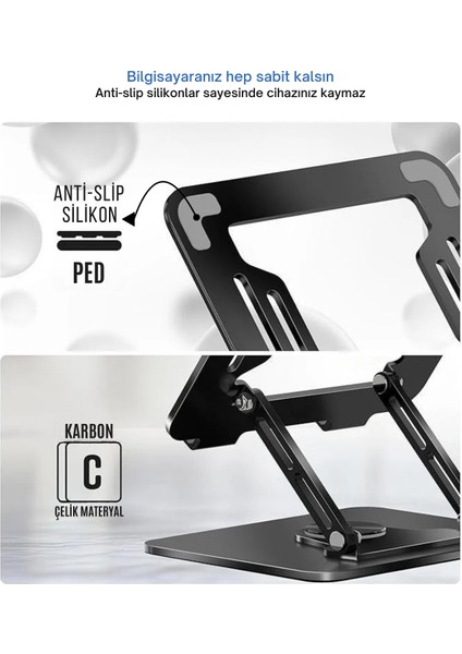 360° Döner Laptop Standı | Ergonomik Masaüstü Dizüstü Bilgisayar Tutucu | Metal Kaymaz Tasarım modelleri