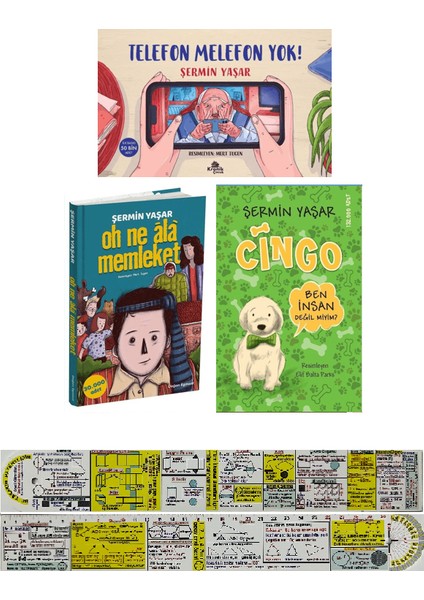 Şermin Yaşar 3 Kitap Set/telefon Melefon Yok+Oh Ne Ala Memleket+Cingo + Mat. Öğreten Cetvel