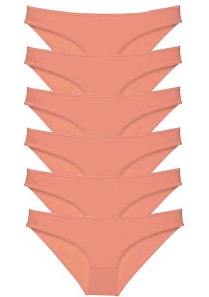 6 Adet Süper Eko Set Likralı Kadın Slip Külot Pudra