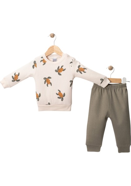 Kaplumbağa Desenli Erkek Bebek Takım