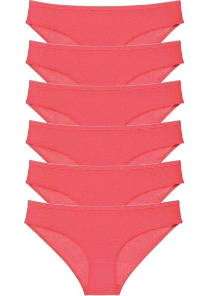 6 Adet Süper Eko Set Likralı Kadın Slip Külot Fuşya