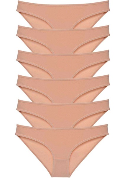 6 Adet Süper Eko Set Likralı Kadın Slip Külot Ten