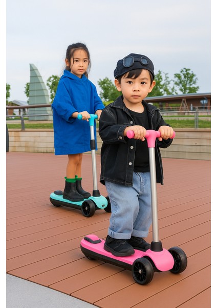 Elektrikli 3 Tekerlekli Çocuk Scooter Pembe