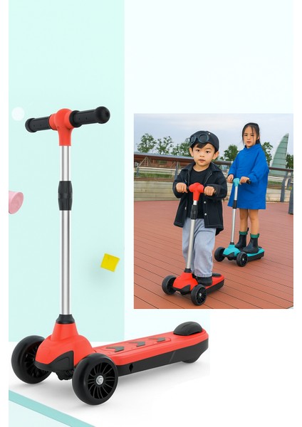 Elektrikli 3 Tekerlekli Çocuk Scooter Kırmızı