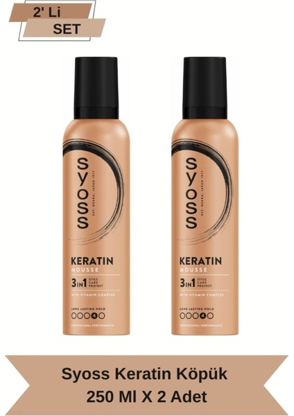 Keratin Saç Köpüğü 250 ml 2'li Paket 48 Saat Kalıcı Profesyonel Şekillendirme ve Parlaklık indirimleri