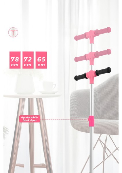 Elektrikli 3 Tekerlekli Çocuk Scooter Pembe fırsatları